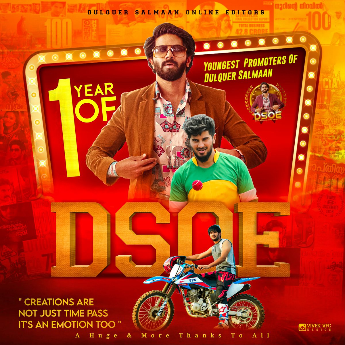 DsoeOfficial's tweet image. Yeahh!! Reached Successfull 1 Year!!❤️ 

Thank You All 🤗😘
We Really Dont Know How To Express Our Emotions To You, This&apos;s Unstopable Once Again Thank You All❤️
We&apos;re All Here Only For @dulQuer Ikkaa😘🤗
Design: @Vivek_VFCDesign
#Dsoe1Year #Dsoe #DulquerSalmaan #Editors
