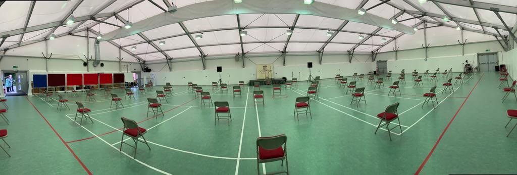 ConcordCollege's tweet photo. This morning was #ConcordCollege’s ‘End of Year’ virtual #assembly and virtual 6.2 #graduation ceremony. This afternoon marks the final staff meeting of the #academic year, socially distanced in the Sports Hall. 

A huge thank you to all students and staff! https://t.co/rEaZpeuoUE