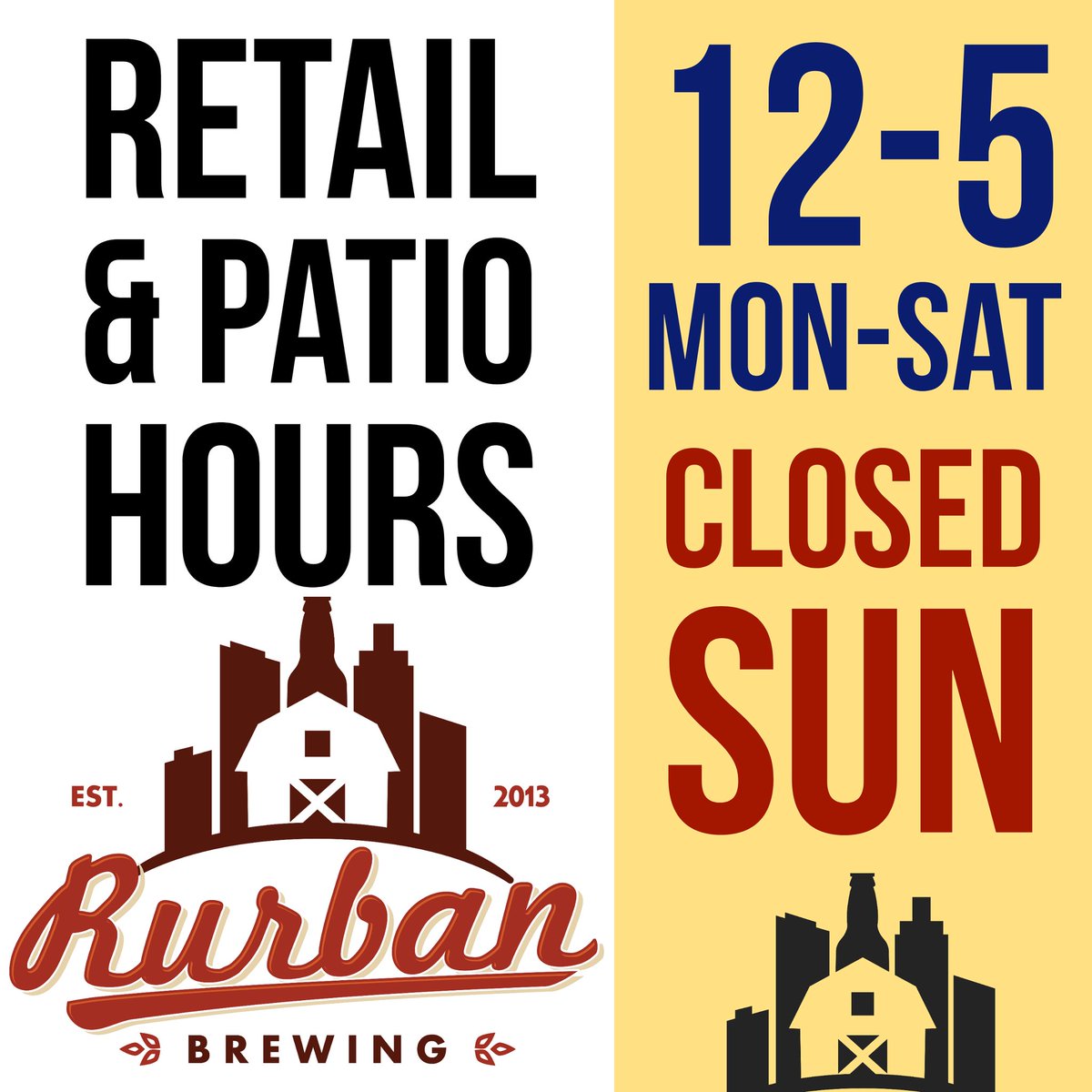 RurbanBrewing's tweet photo. What was on the inside is now on the outside! 12-5, Mon-Sat, health protocols apply. #NothingLikeTheSun #OutsideTaproom https://t.co/roMWXoDlEI