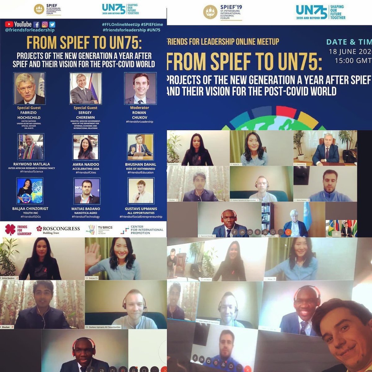 FriendsForLead's tweet photo. Creative collage of yesterday’s #SPIEFtime discussion by #friendsforleadership member @Baljaa85📌 We invite everyone to watch our #FFLOnlineMeetup: from #SPIEF to #UN75 here: https://t.co/FURBuVEp87 and then take a one-minute survey by @JoinUN75 ➡️https://t.co/47Lsk9xGb1 🇺🇳🙌 https://t.co/SP9rxuxM0x