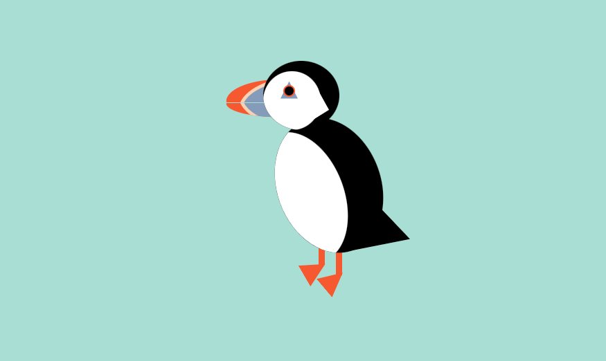 Day 35 is a puffin! You can see him in all his cuteness on  @CodePen at  https://codepen.io/aitchiss/pen/vYLgdBm  #100daysProjectScotland  #100daysProjectScotland2020