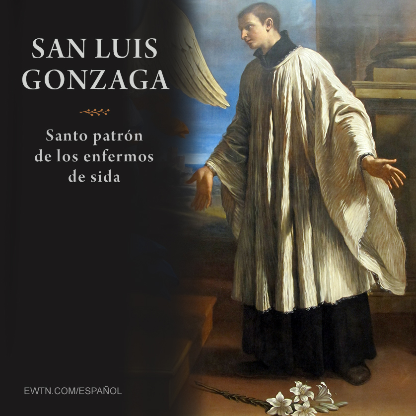 EWTNespanol's tweet photo. Hoy celebramos al santo italiano, quien murió pocos dias antes de cumplir 23 años atendiendo a los enfermos de la peste en la Roma del Renacimiento. https://t.co/pO9Y1Ojv0r