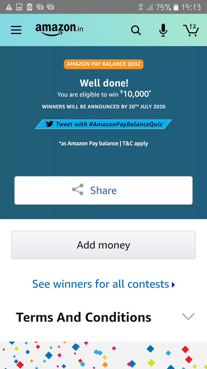 MachadoSimran's tweet photo. Yahooo!! 
I'm eligible to win Rs.10,000 as Amazon Pay Balance* @amazonIN 
#AmazonPayBalanceQuiz https://t.co/AAtyLh9IZS