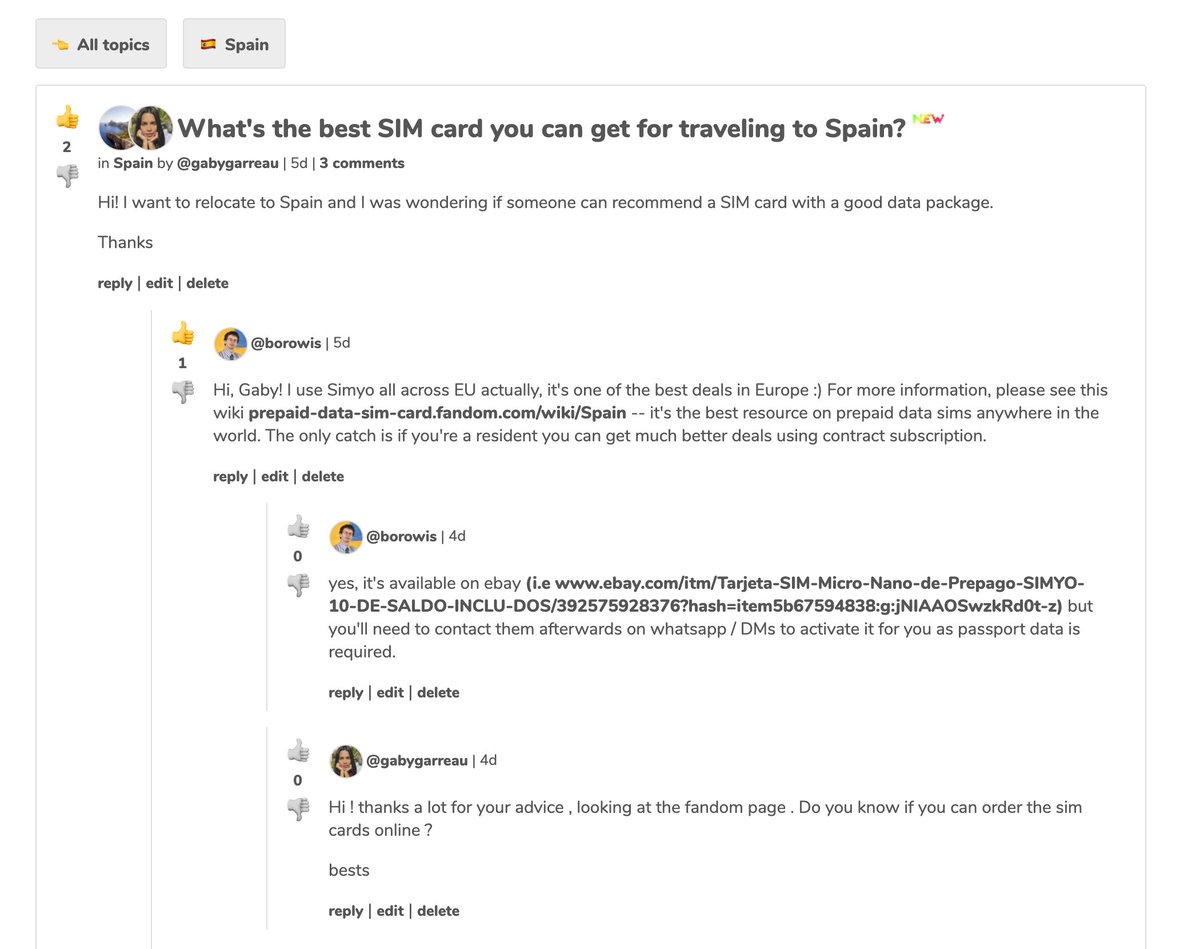 This week I built my own forum app at  http://nomadlist.com/forum&nbsp; from scratch: it features nested replies, upvotes/downvotes like Reddit and location-based tagging of posts, here's why and how I built it 