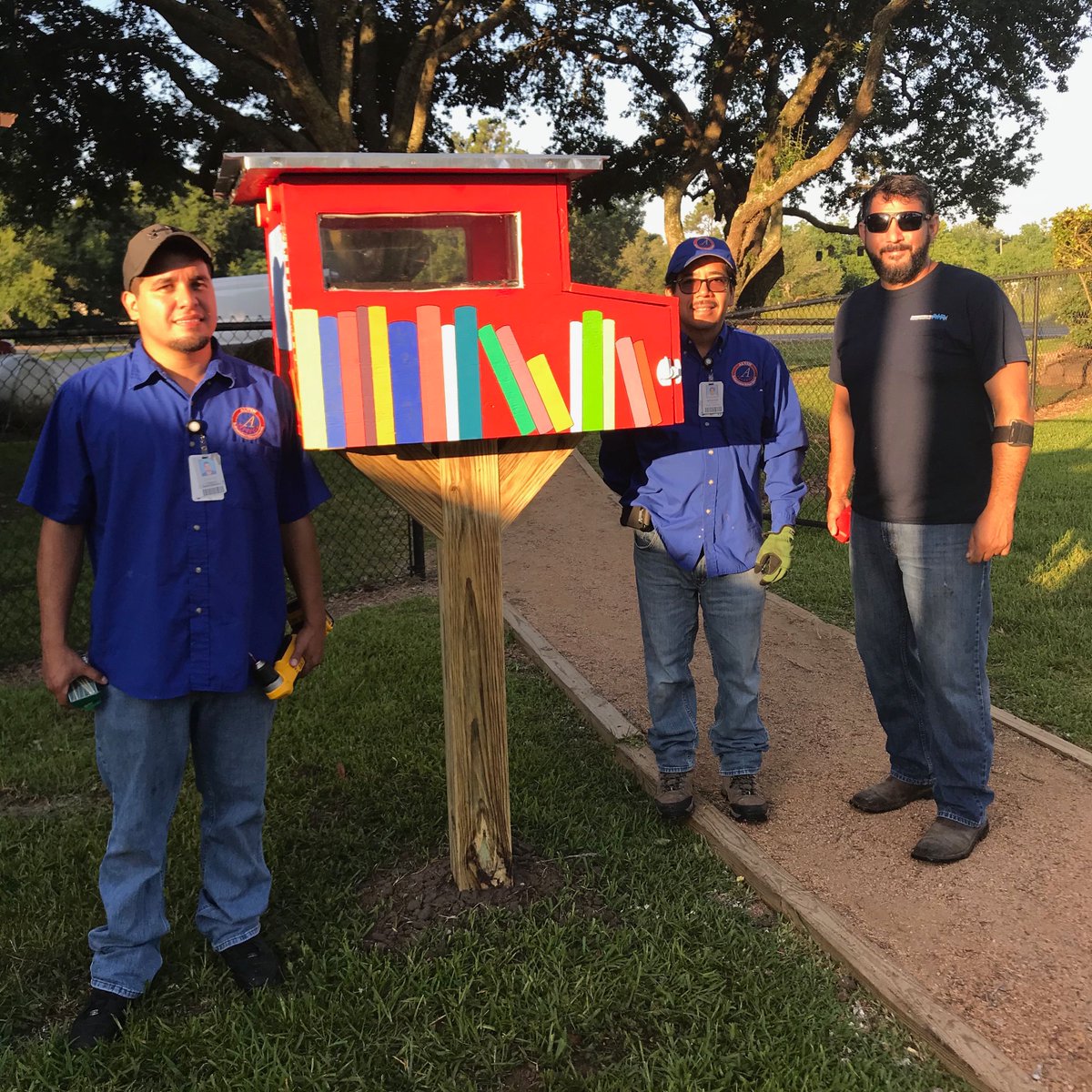 Thanks to our Maintenance Department for installing free mini Book Bus libraries in six Alvin ISD communities. They will be unveiled and ready for our students to get free books on June 23. Stay tuned for locations!