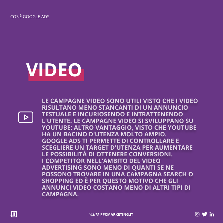 ppcmarketing_it's tweet photo. Ci sono 4 tipi di campagne Google Ads:
1. Search
2. Display
3. Shopping
4. Video

I diversi tipi di campagna di marketing determinano dove l'utente troverà i tuoi annunci.

#ppcmarketing #googleitalia #searchmarketing #paidsearch #googleads https://t.co/aItQbfCVb3