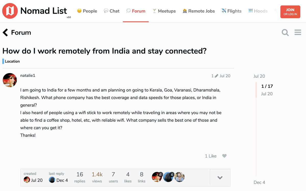 Back when Nomad List was launched I quickly needed social features and I had no idea how to code them myself, I mean I didn't even understand databases back then and would use text files!So back then Discourse seemed the easiest/fastest way to set up a forum, but...