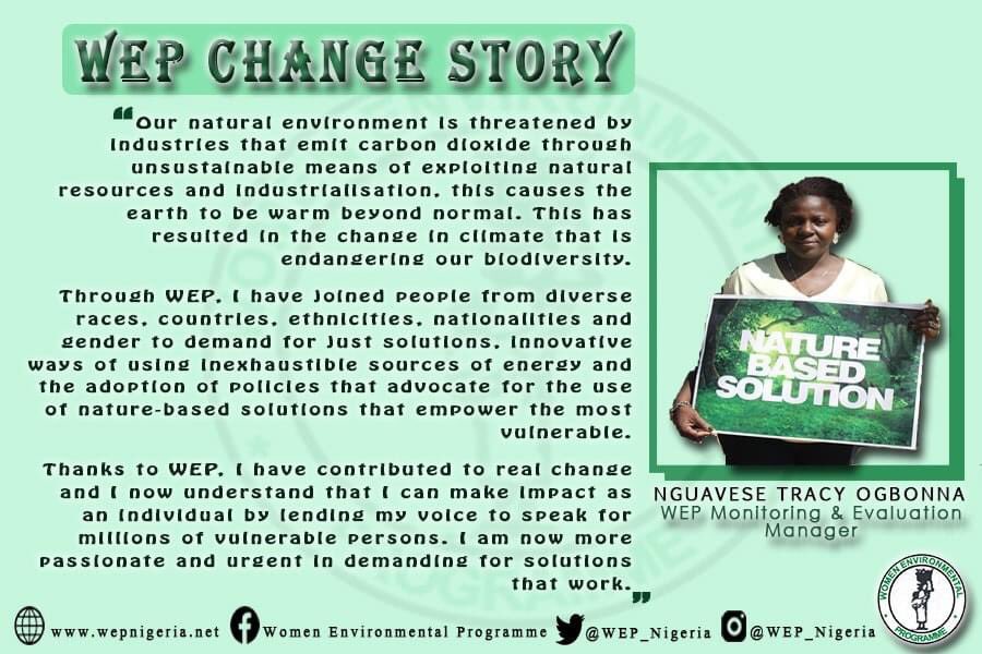 Women Environmental Programme is committed to imparting knowledge about the use of natural sources of energy such as solar to contribute in preserving the earth and her populace.
#WEP #ImpactStory #WEPChangeStory