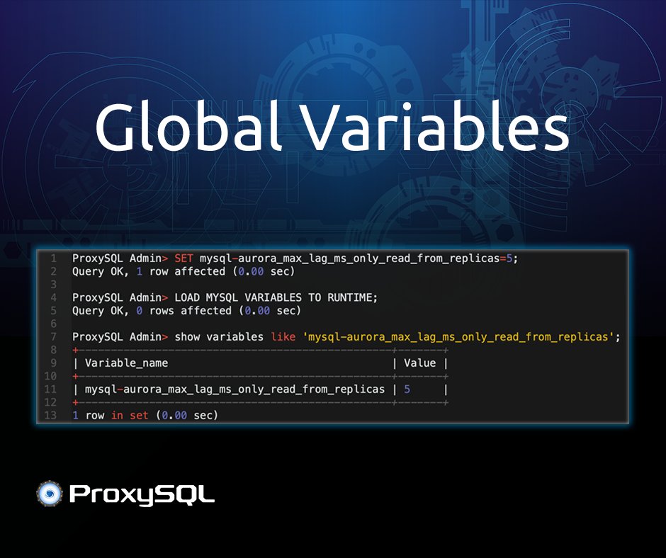proxysql's tweet image. #ProxySQL #Feature highlight - Global variables... bit.ly/proxysqlglobal…