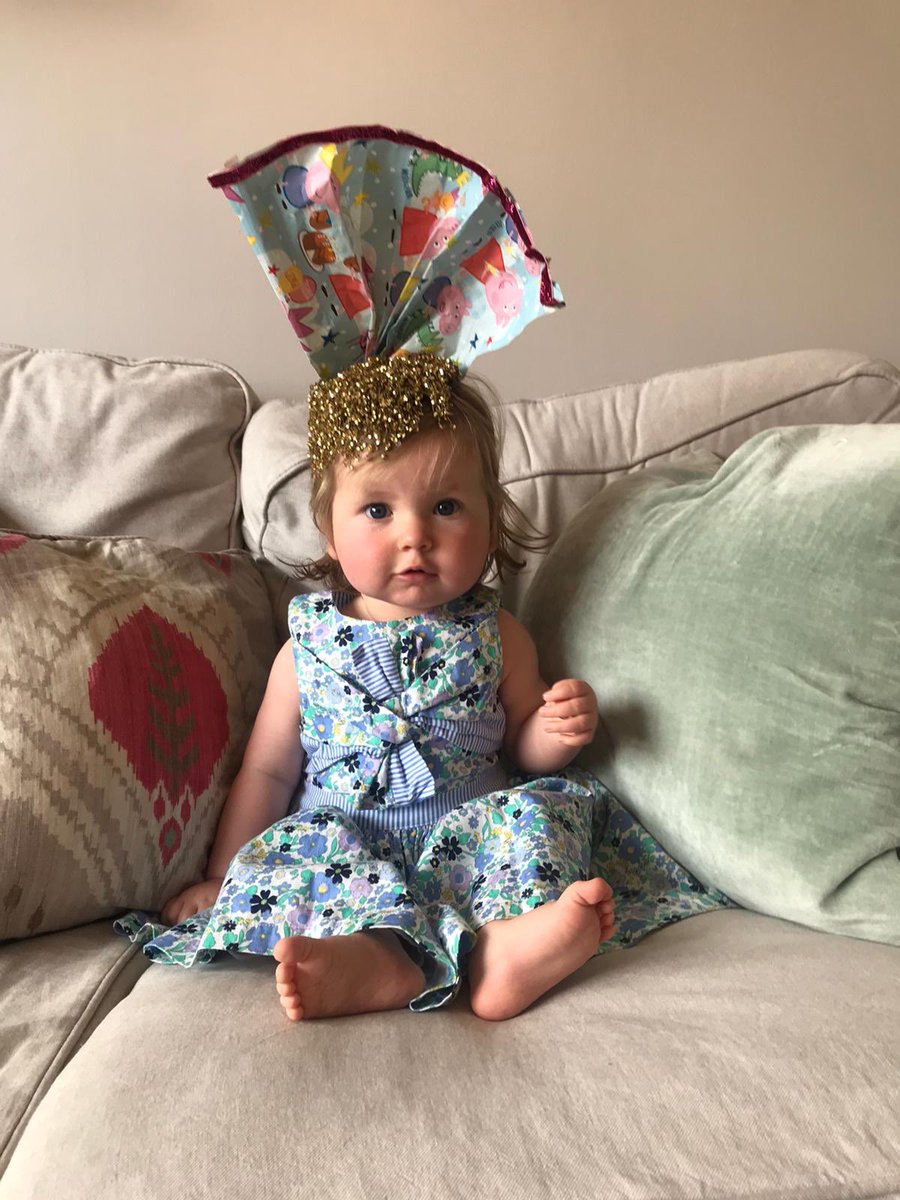 Miss Constance Campbell rocking a very stylish fascinator and a dress chosen by me - watch out <a href="/francescacumani/">Francesca Cumani</a> ! #itvracing #styledwiththanks #bonnybaby