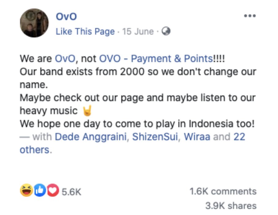 One of OvO's Facebook posts about the issue has received over 5,000 likes and hundreds of comments, mostly from happy (and a bit troll-y!) Indonesian app customers.