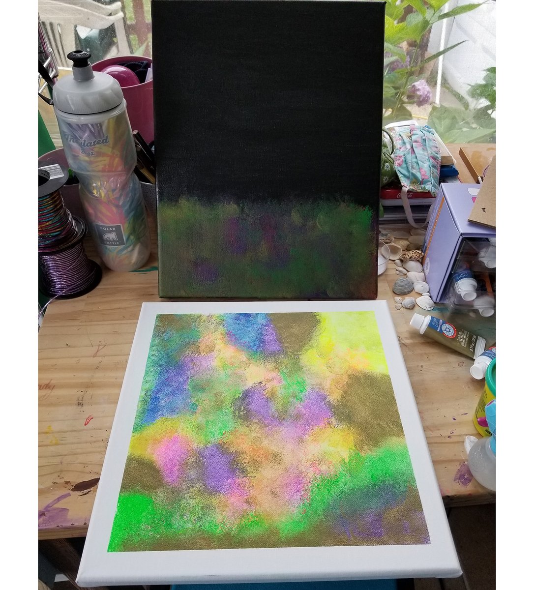 LlcSupplier's tweet photo. Rainy summer day? Not a problem when art supplies are readily available! My kids made these art pieces on a rainy day. #summerfun #rainyday #artbykids #artistickids #painting #spongeart #artistickids #funwithpaint #artwork #inspiration #inspiresupplier https://t.co/a20ShxiuRE