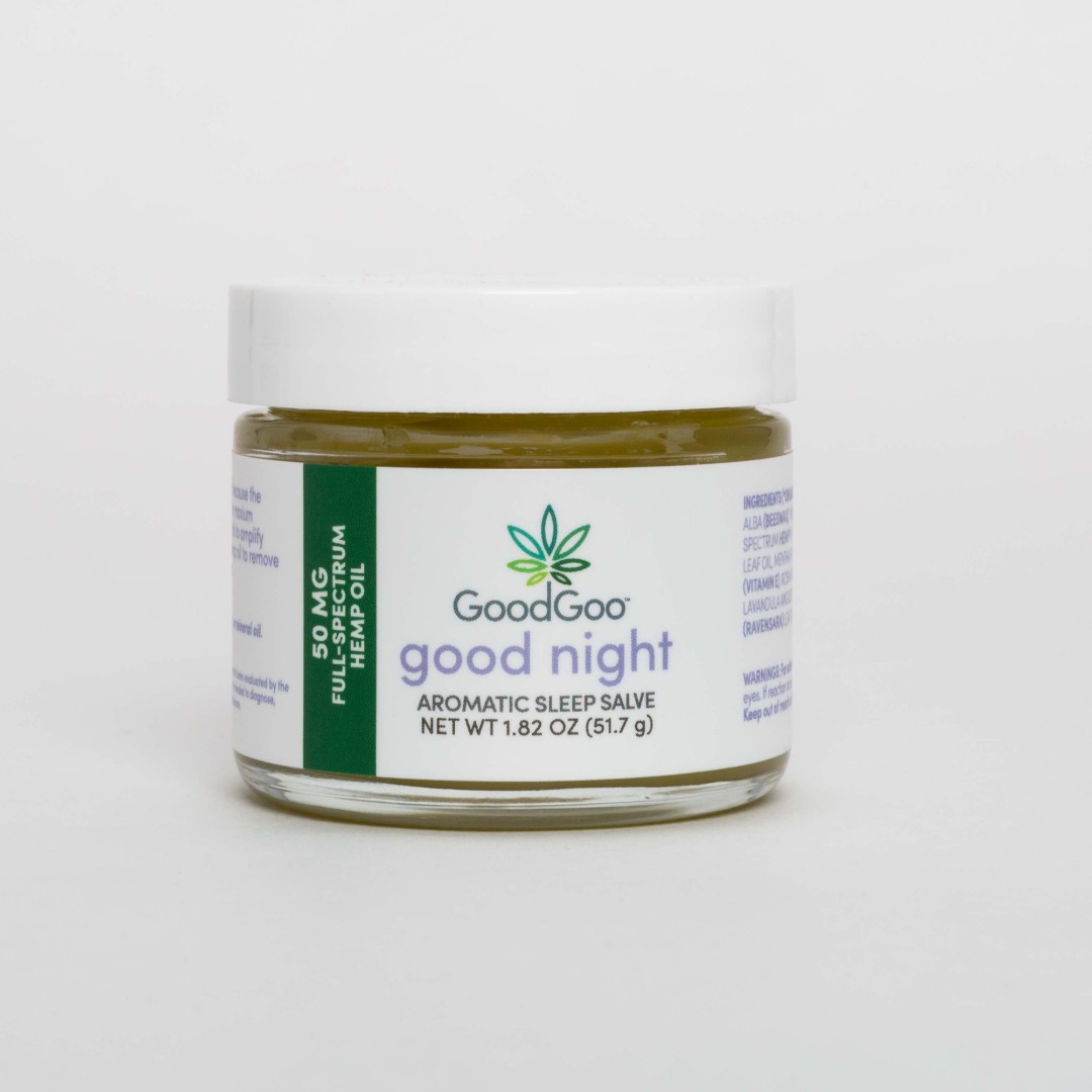 GoodGooHelps's tweet photo. Our #plant-based, #all-natural aromatic sleep salve is packed with #botanical oils to comfort + soothe. Apply it to your chest, under your nose, or on the bottoms of your feet, then breathe in &amp; breathe out to enjoy the floral, minty scent. #FindTheGood #NotAllHempIsCreatedEqual https://t.co/L2gaaehj86