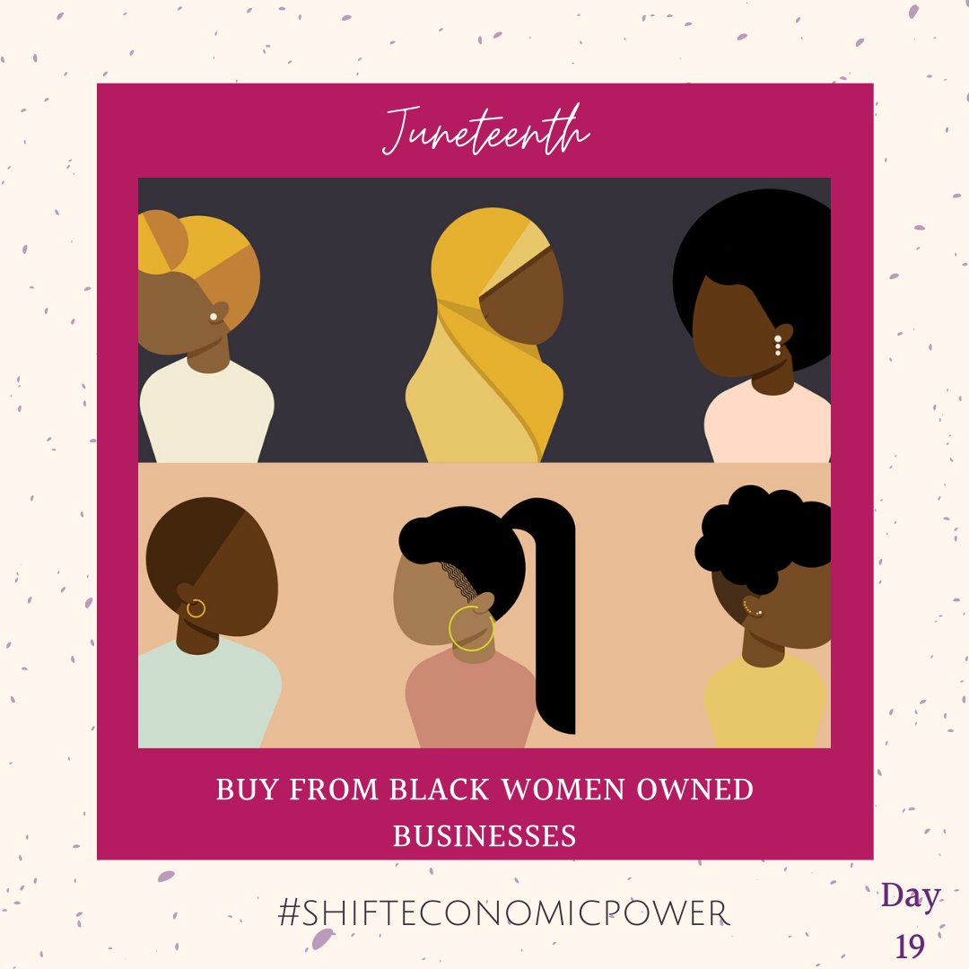 terrihansonmead's tweet photo. #ShiftEconomicPower Challenge Day 19
In honor of Juneteenth, let's all buy from Black women owned businesses, making these purchases part of the mainstream, not the exception.
Get shopping because what's more American than shopping on a major national holiday?
#moneyispower https://t.co/0KceJsje6k
