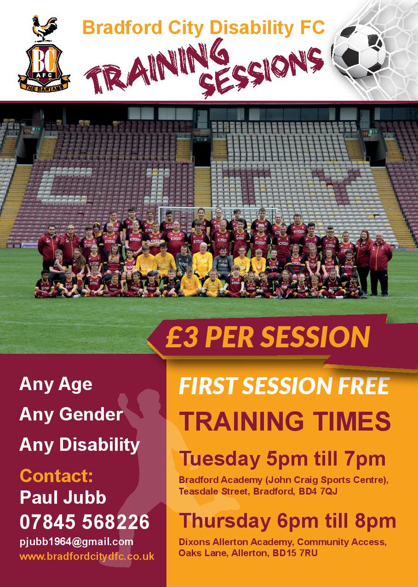 Bradford City Disability FC tweet media