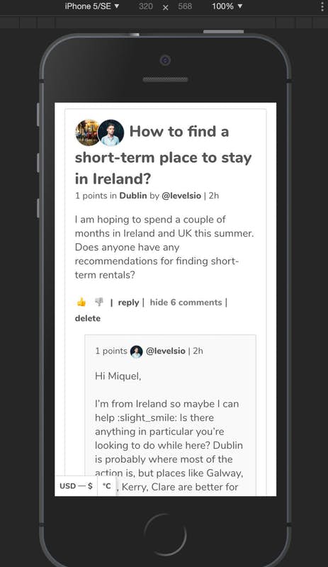 I then made it usable on mobile by adding some  @media (max-width:600px) queries, mostly reducing the margins and font-sizes