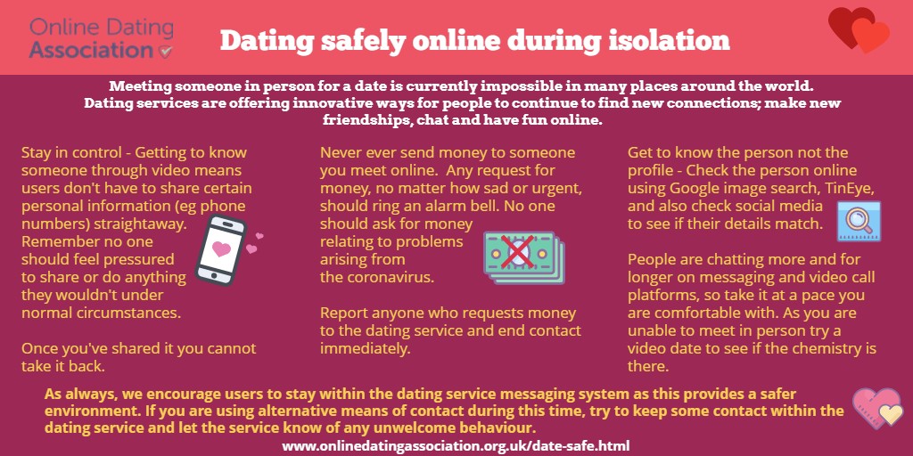 Online Dating Association On Twitter While Enjoying Virtual Dating Check Out Our Top Tips For Staying Datesafe Lockdownlove