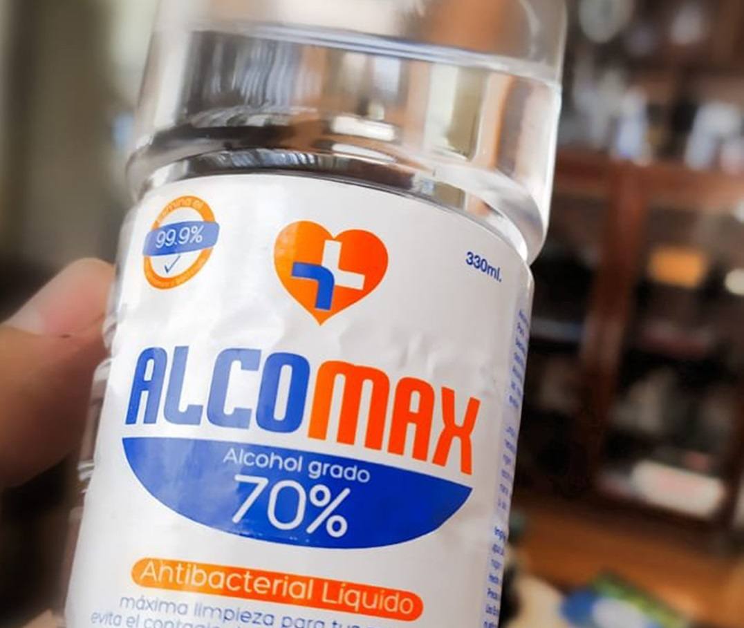 jwilson3's tweet photo. The disinfectant alcohol we're using for hand sanitizer these days is made at the local distillery and smells like sweet cane liquor — even through the mask. #Zhumir #Alcomax #Cuenca #COVID19Ecuador https://t.co/i29Eo6gEVD