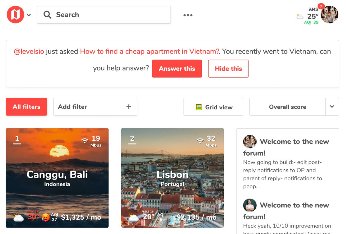 Also the favorite feature I made: if you ask a question about a place, it will check the database of people who went there recently and asks them if they can answer the question