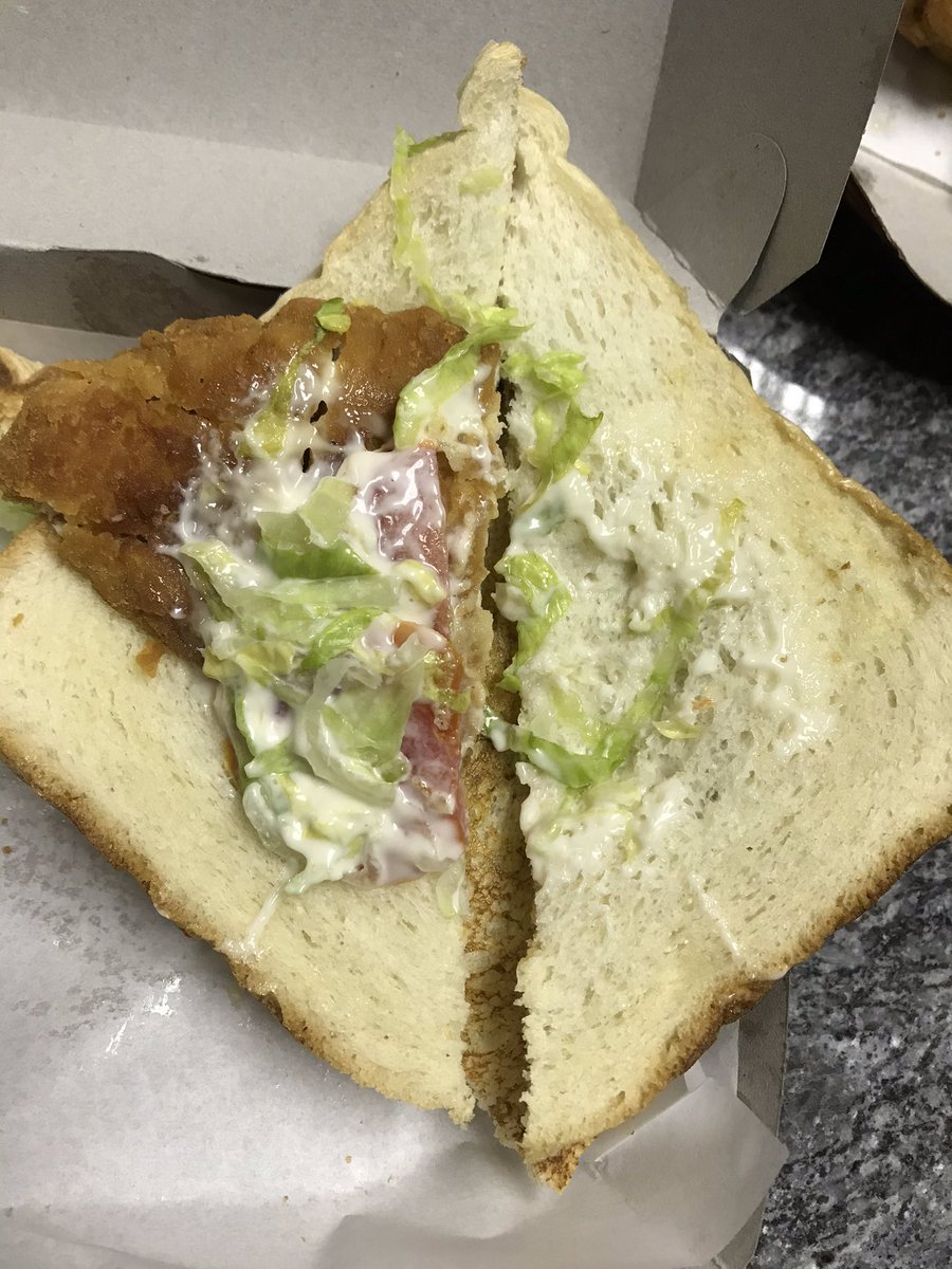 Suhail_B_'s tweet photo. @ChickenLickenSA So hows this for a chicwich?? you guys are putting too much chicken dont you think?? Is this why its on the secret menu? Or is the chicken a secret? #chickenlicken - Chicken Licken Booysens! This happens right under head offices nose! https://t.co/HTFmc5l492