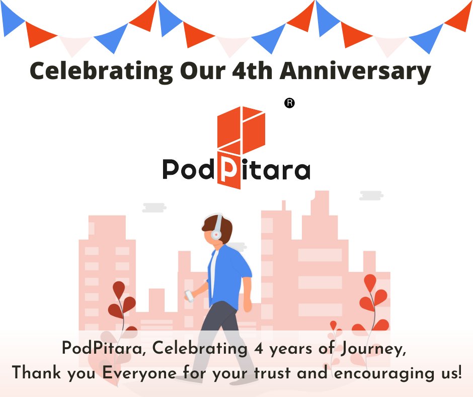 PodPitara's tweet photo. @PodPitara, Celebrating 
4 years of Journey, 
#Thankyou Everyone for your trust and encouraging us! https://t.co/64coraQQ0K