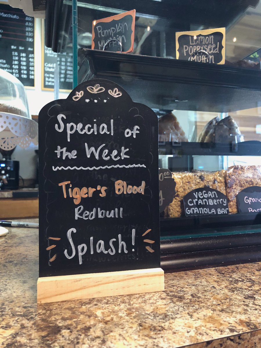 JSCoffee4's tweet photo. The White Violet is out of the building, folks! 
(officially, but UNofficially you can still request it!) 

Say hello to our new special... the very first feature from our BRAND NEW Redbull menu, the Tiger’s Blood Splash! 🐯🥤 https://t.co/BrAlyG9LUB
