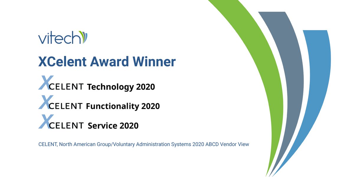 VitechSystems's tweet photo. We are honored to receive 3 #XCelent Awards for Advanced Technology, Breadth of Functionality, and Depth of Service in the Celent Group/Voluntary Admin Systems 2020 report. To read more, click here: https://t.co/29HerAnkrQ
#VitechSystems #Celent #insurtech #insurancesoftware https://t.co/NyBGXsScDa