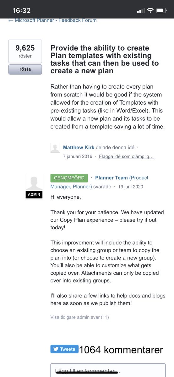 deltanr1's tweet image. Wow! A midsummer surprise! Copy a #Msplanner plan to existing groups now released🥳 #MicrosoftTeams
