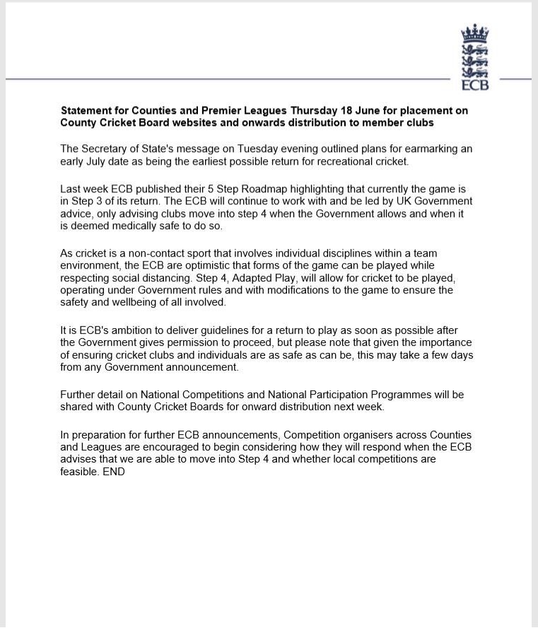 An update from <a href="/ECB_cricket/">England and Wales Cricket Board</a> 

❤️🏏