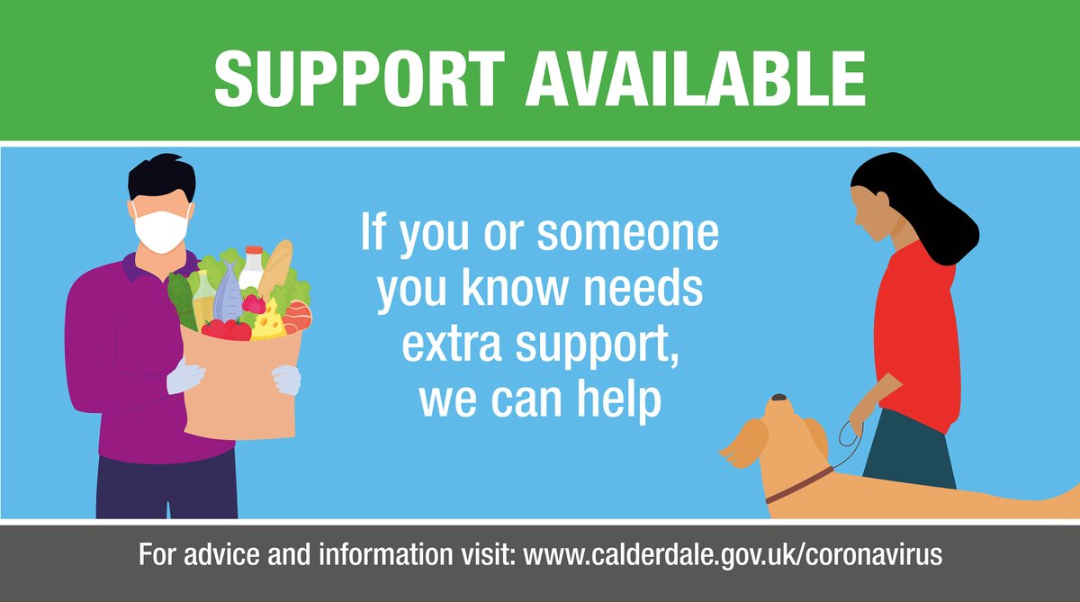 If you don’t have family or friends that can help you with things like shopping or dog walking, whilst you are required to self-isolate, please request support online at 👉crowd.in/hvOLLC or call 01422 392890 and we’ll discuss with you how we can help.

#InItTogether 💚