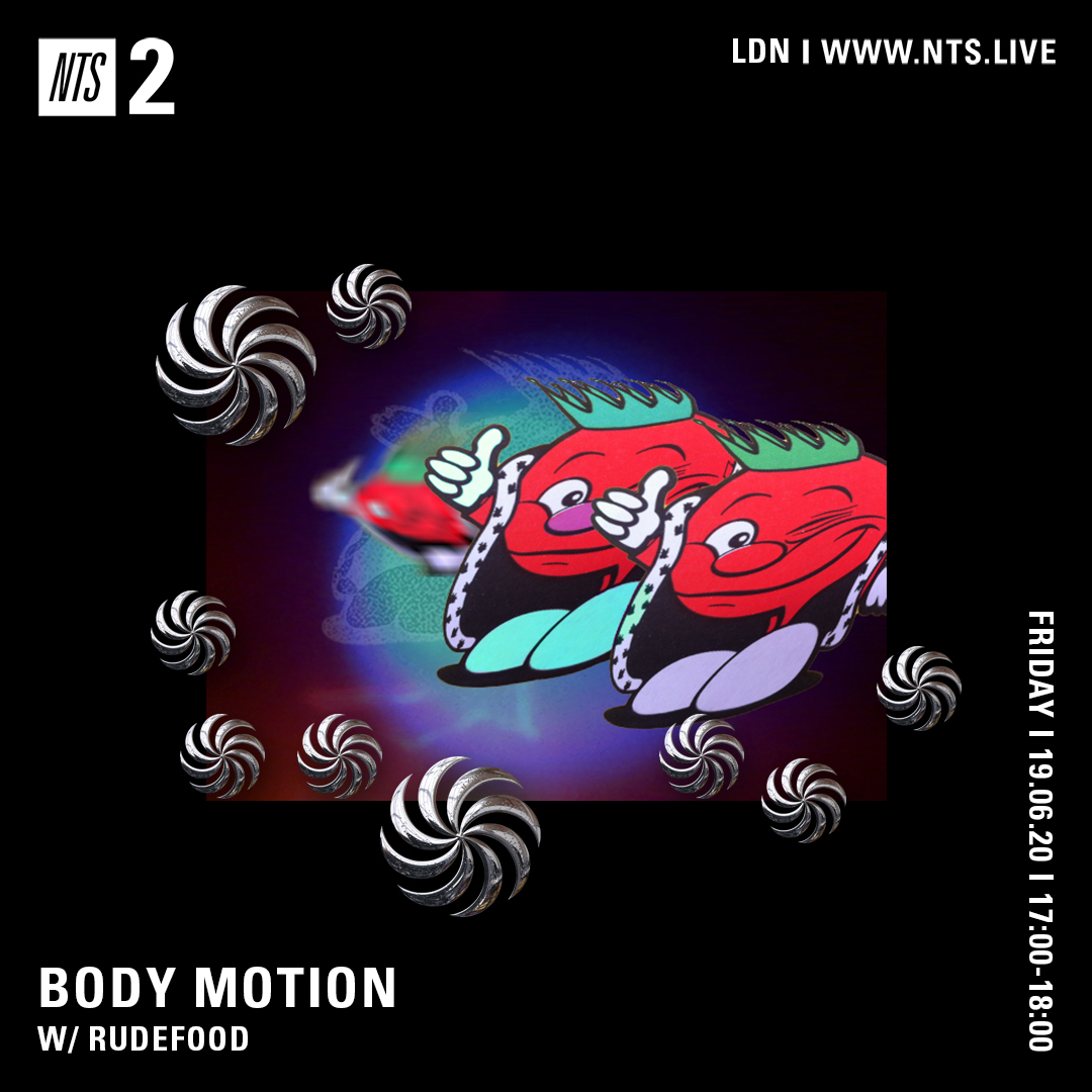 NTSlive's tweet image. LDN's Rudefood takes over this month's @HelloBodyMotion transmission - stay locked for the next hour via nts.iive/2