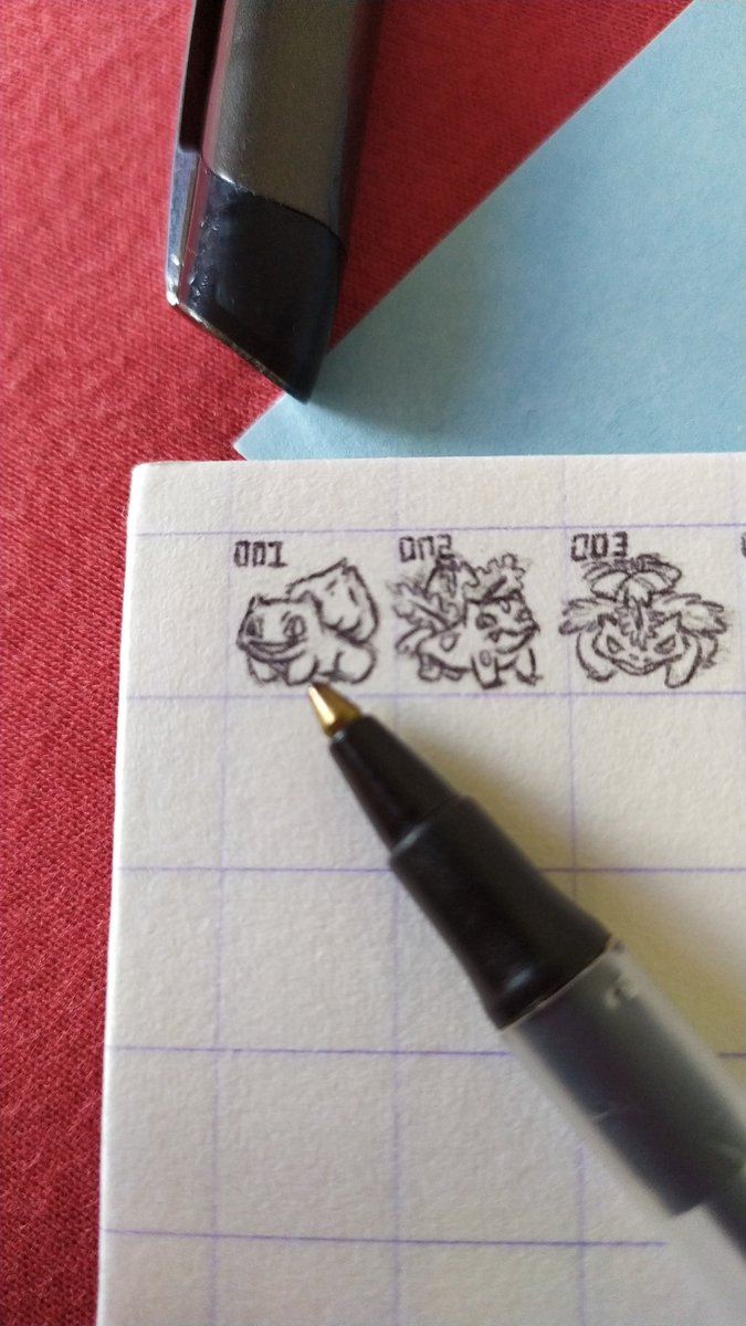 Onimecroco's tweet photo. Ma fille 7ans:
"- Maman, je te met au défi de faire un minidex!
- Un quoi?
- Un minidex: un Pokédex mais tout petit!
- ....
- ....
- Chiche! "
#howsmallcanyoudraw #Pokemon #pokedex #challenge #minidex #illustrations https://t.co/Sg1aU5XNDg