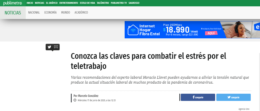 SmartPress_cl's tweet photo. 🚨 Conozca las claves para combatir el estrés por el teletrabajo.  Te invitamos a leer los consejos de Horacio Llovet (@DoctorPega) co fundador de @NawaiamGaming en @PublimetroChile. Detalles: 👉 https://t.co/lI3PGri6Wc👏
#doctorpega
#clavesdelteletrabajo https://t.co/goUsAppJvL