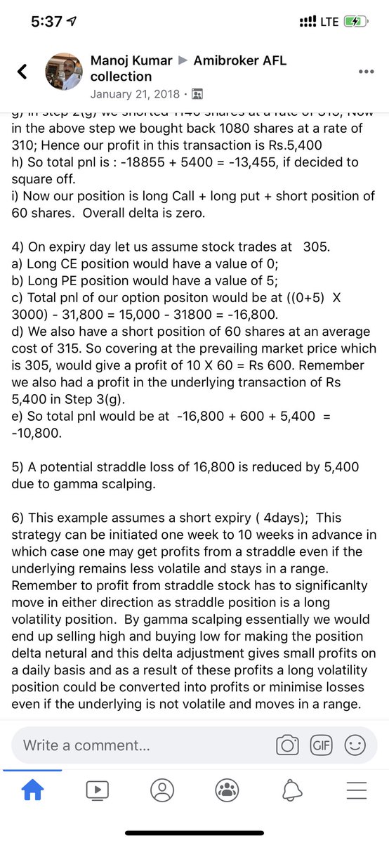 scorpiomanojFRM's tweet photo. #Straddle #Gammascalping #Learning Success In option writing can be achieved only by adjustments based on the market developments. The same goes with straddle strategy as well. A method called gamma scalping helps to minimize potential loss in straddles. https://t.co/qgSmgd8RWM