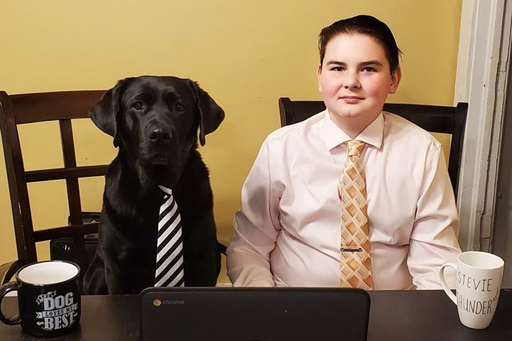 LFCDogGuides's tweet photo. #OnAPawsitiveNote - Stephen and Bingo, Autism Assistance Team from Saskatchewan

With graduations being held virtually across Canada, today's post is dedicated to this amazing team and their big milestone - graduating from Grade 8! #graduation2020 #grade8grad #servicedogs #autism https://t.co/2v9c3ZsHhc