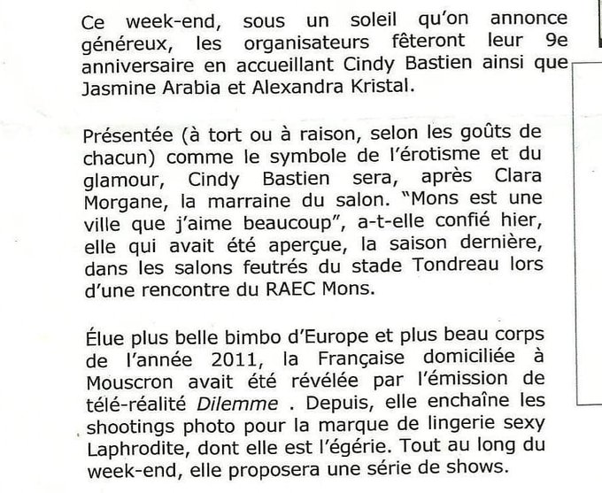 Cindy dans la presse flamande..... https://t.co/rKhWrhADwF<a href="/tag/mission5k"class="tags"><span>#mission5k</span></a><a href="/tag/thongslessthursday"class="tags"><span>#thongslessthursday</span></a>