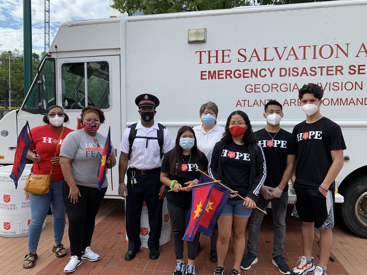 SalvationArmyA's tweet photo. Today, The Salvation Army of Metro Atlanta local Corps and teams are participating in OneRace Movement’s March on Atlanta. Join us today as we #prayandprotest together with our brothers &amp; sisters across different races &amp; cultures.

#130YearsOfImpact #MarchOnAtlanta #RacialJustice https://t.co/lBbnlGApUN