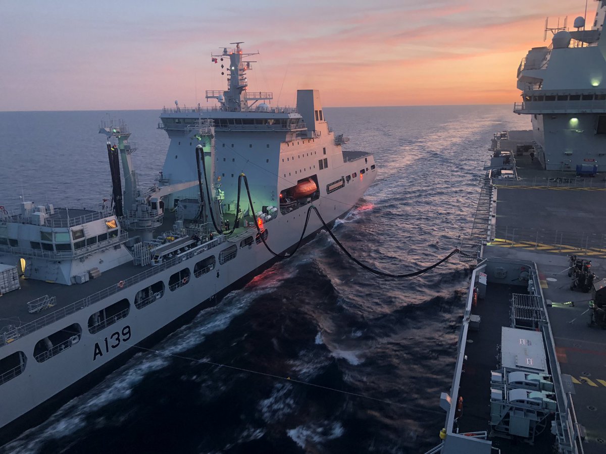 6/ All our Tide Class RFAs are now in service.  @RFAMountsBay delivered lifesaving aid to the Caribbean after Hurricane Dorian,  @RFACardiganBay has been supporting our Gulf force and  @RFATideforce refuelled  @HMSQNLZ on her maiden deployment to the US.