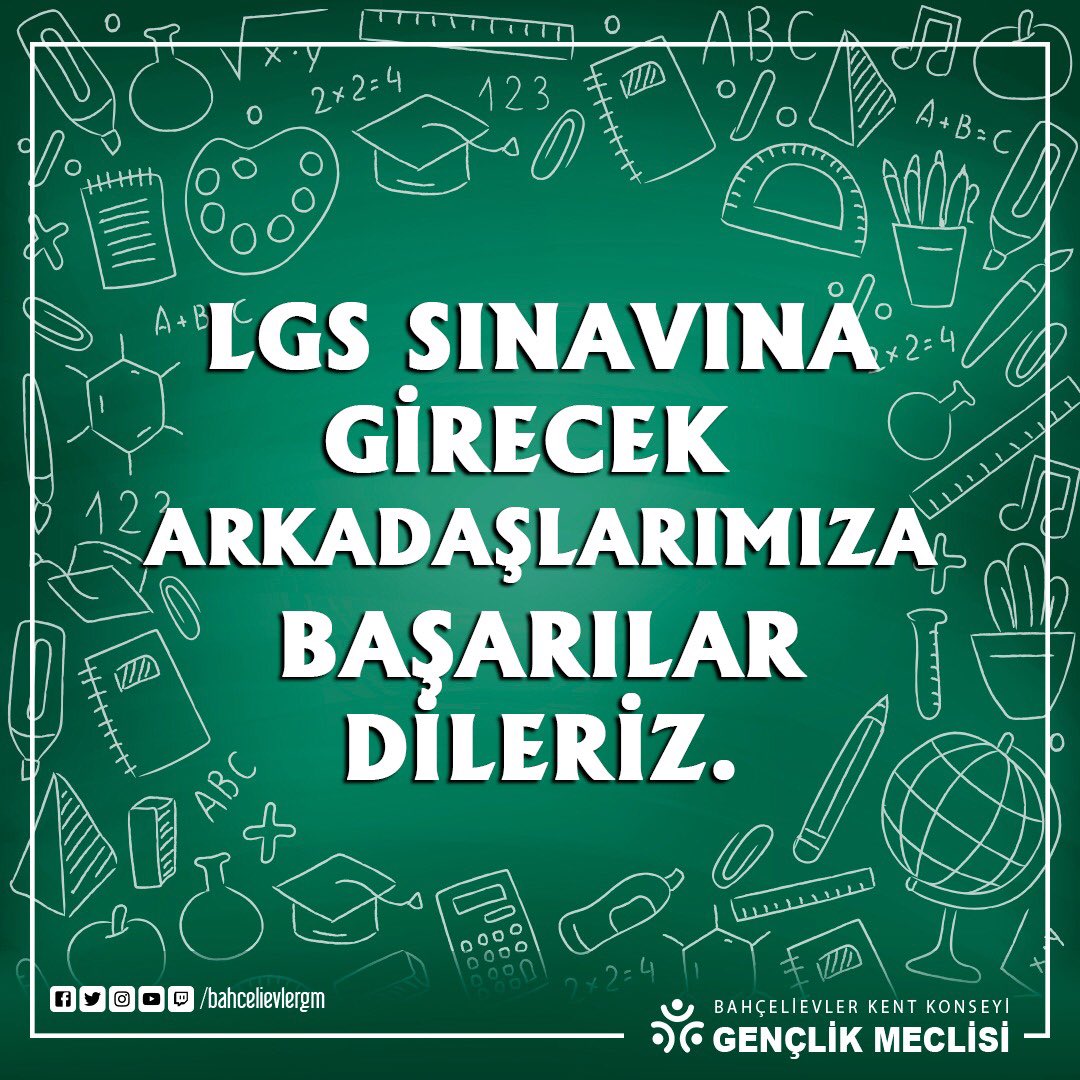 Liselere Geçiş Sınavına girecek olan tüm kankalarımıza başarılar diliyoruz.
✏️📚 🤗

Unutmayın! Hiçbir sınav sizden daha değerli değil. 😉

Her şey gönlünüzce olsun.
Başarılı olacağınıza inanıyor,
Sizi çok seviyoruz... 🥰

#BahçelievlerGençlikMeclisi
#LGS #LGS2020