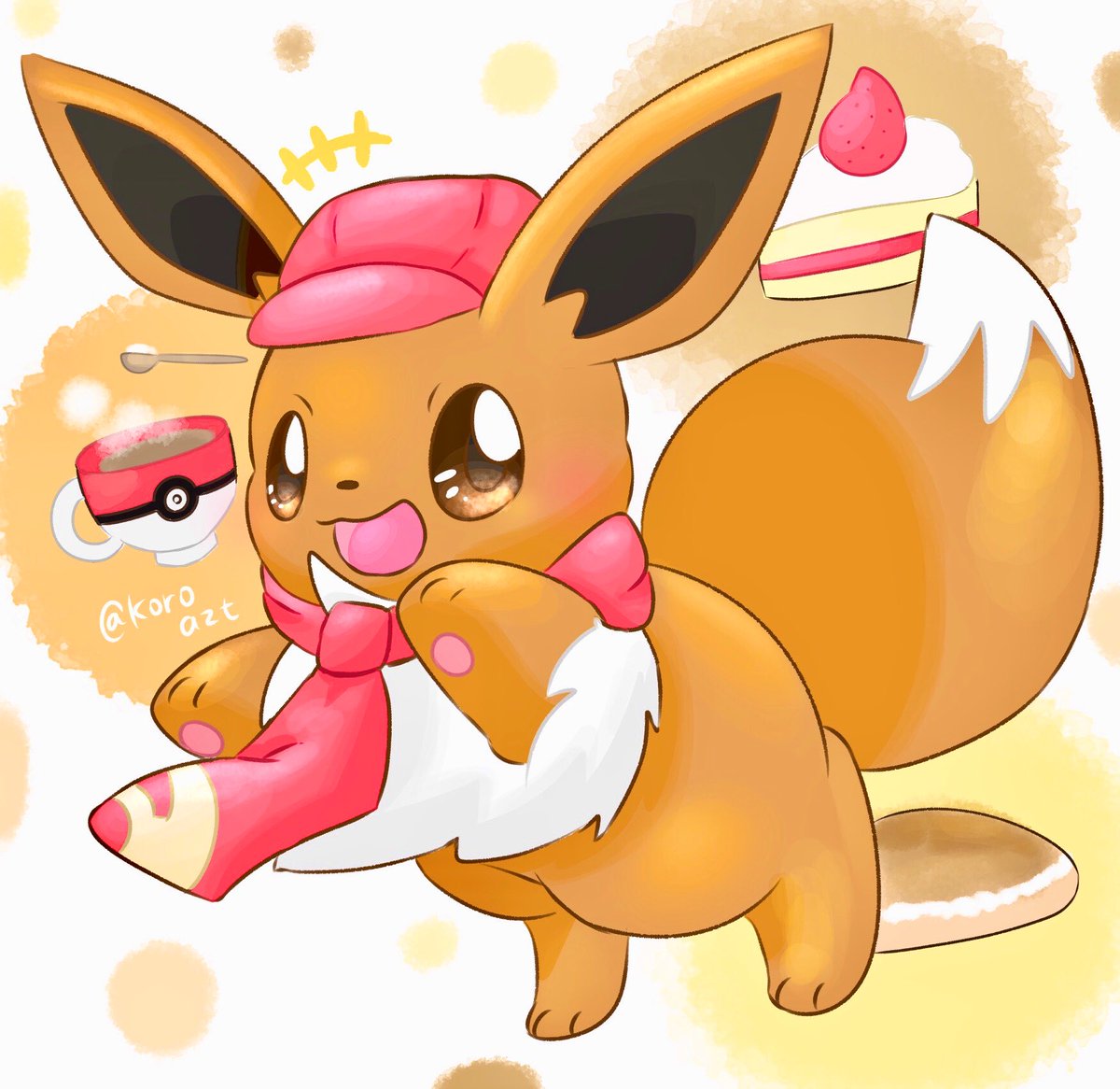 ポケモン イーブイさん 今日のおススメ教えてよ ポケモンカフェミックス ころ えねおすのイラスト