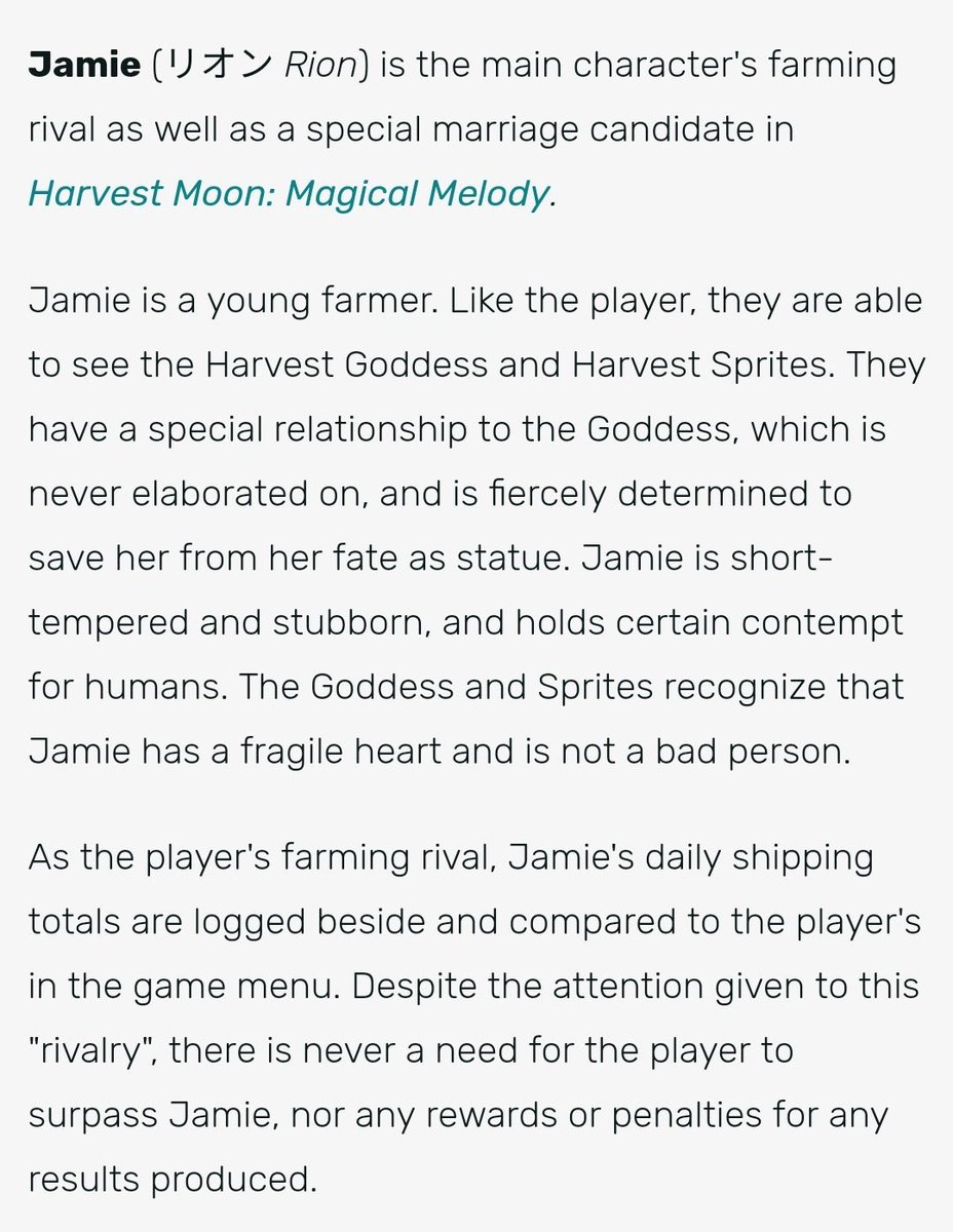 My favorite part from this thread of weird Harvest Moon facts