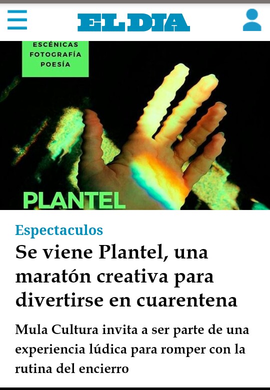 MaratonPlantel's tweet photo. Salimos en el diario!.
Gracias @brunomariav  y @eldialp .
 https://t.co/K27XRgqOhc
@MulaCultura 
#performance #poesiaparaunacuarentena #Teatro #Encuentros #QuedateEnCasa https://t.co/Z8pozZRsIJ