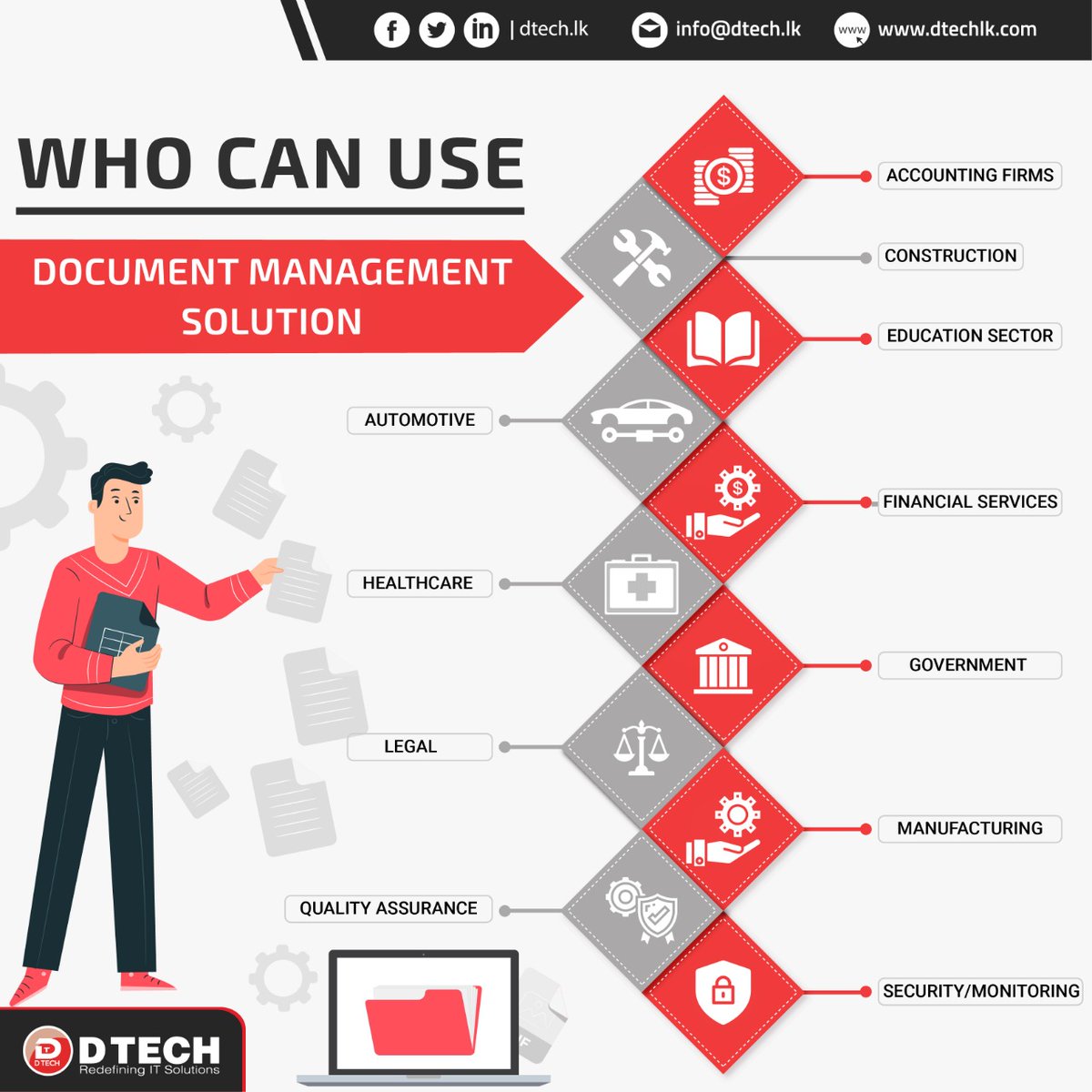 DTechsl's tweet photo. The Ultimate Office Solution for Any Industry
DTech Document Management System helps reduce paper usage and secure office data.
REQUEST DEMO contact Rukshan : 0719434243

#DTech #DsiSamsonGroup #DMS #DTechdms #documentmanagementsystem #recordsmanagement #datamanagement https://t.co/uZ8gzf0ZCa