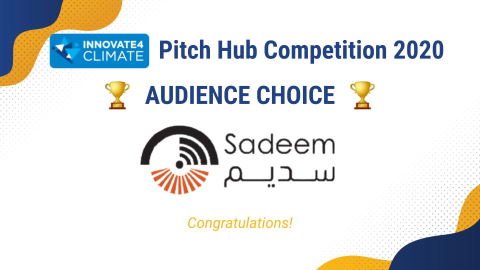 🎉Congratulations to this year’s #Innovate4Climate Pitch Hub Competition winner🏆 <a href="/sadeem_wss/">Sadeem Technology - تقنية سديم</a> - a startup focused on early warning solutions for flash floods in urban environments: wrld.bg/OODL30qRByX #SustainableRecovery