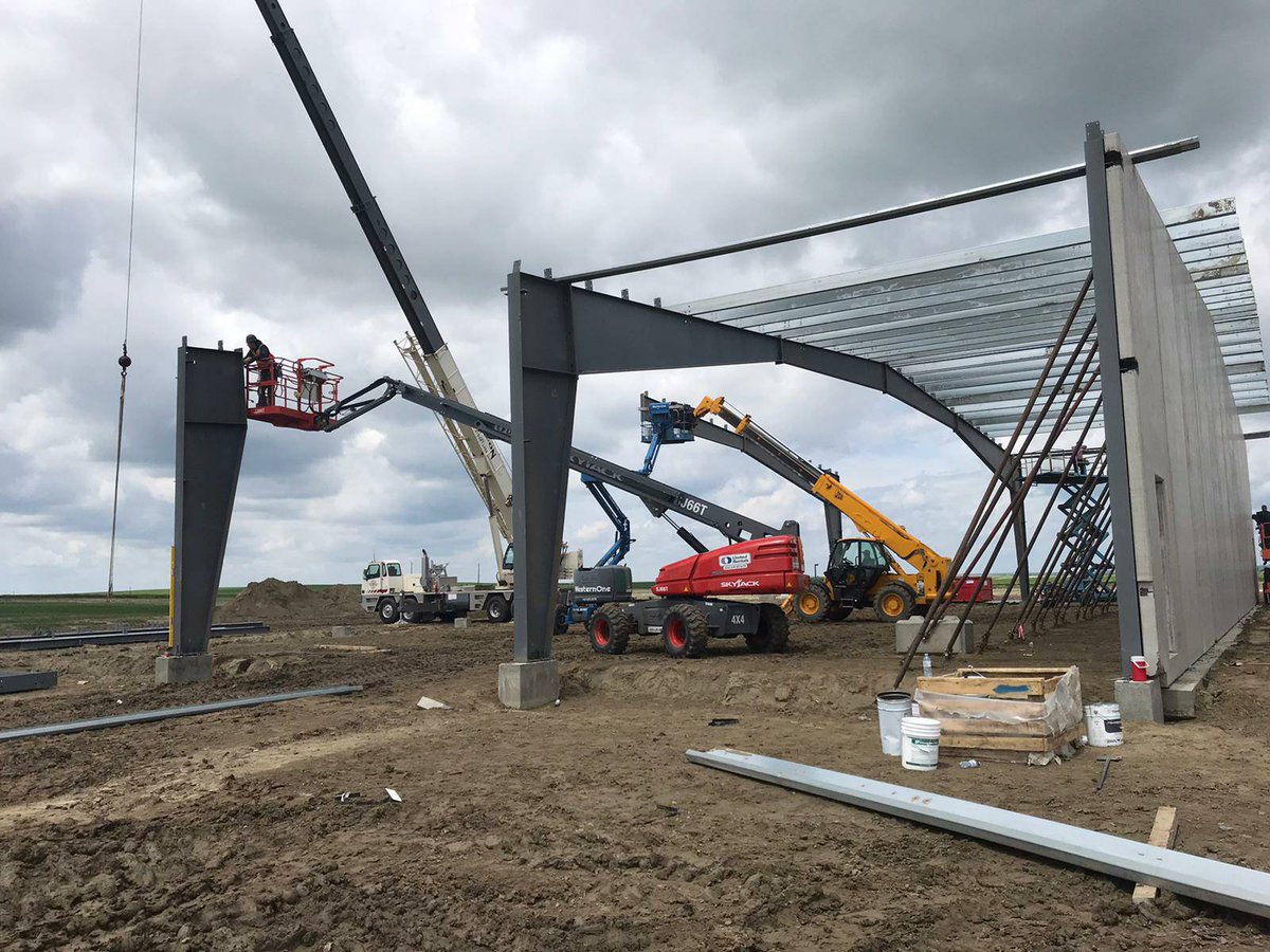 WestcoLtd's tweet photo. Rain or Shine it's up on time!!!!!
Impressive work done by the boys this week.
#designbuildbetter #construction #ibuildalberta #buildit #concrete #agriculture #newproject #steelerection #zerogravity #structures #sumerlandcolony https://t.co/uq1eAUVfQy