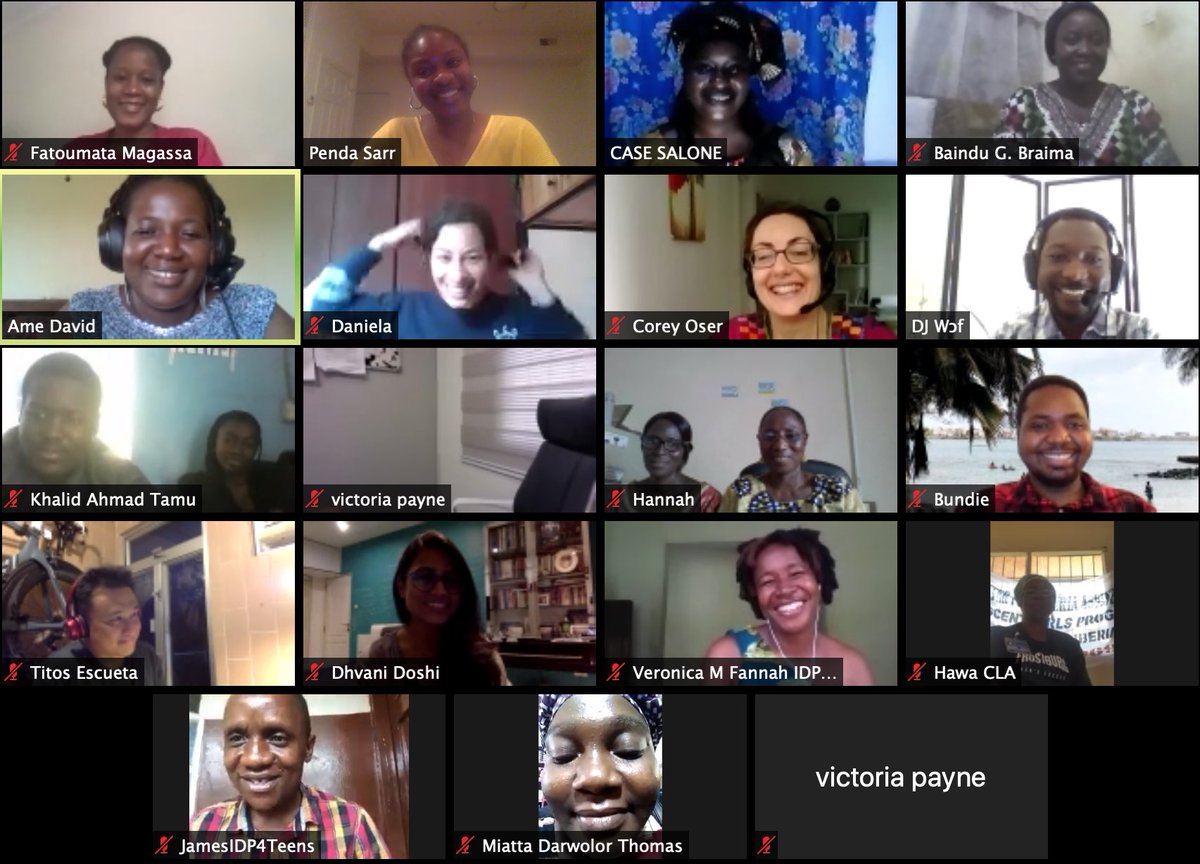 Penda__Sarr's tweet photo. Today was the last day of @Global4Children Africa team's virtual convening with our cohort in Liberia &amp; Sierra Leone. We have learned so much and are inspired by the amazing work our partners are doing to address gender-based violence &amp; empower adolescent girls! https://t.co/iE98FHQlqd
