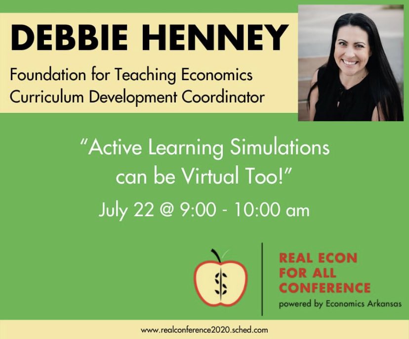 EconomicsAR's tweet photo. Excited to have Debbie Henney of @FTEtweets kick off our #REALEcon Virtual Conference next month. @ArizonaCee @mesacc https://t.co/kzJP9SlyAF