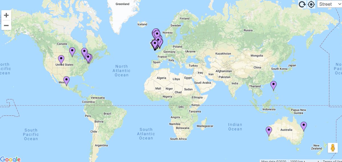 We're extremely excited that our fully booked #MuseumsImmersiveNetwork launch has attracted many from local, national AND international locations. The maps below show the dial-in locations for the event next week; we can't wait to speak with you all soon😃
cornwallmuseumspartnership.org.uk/event/museums-…