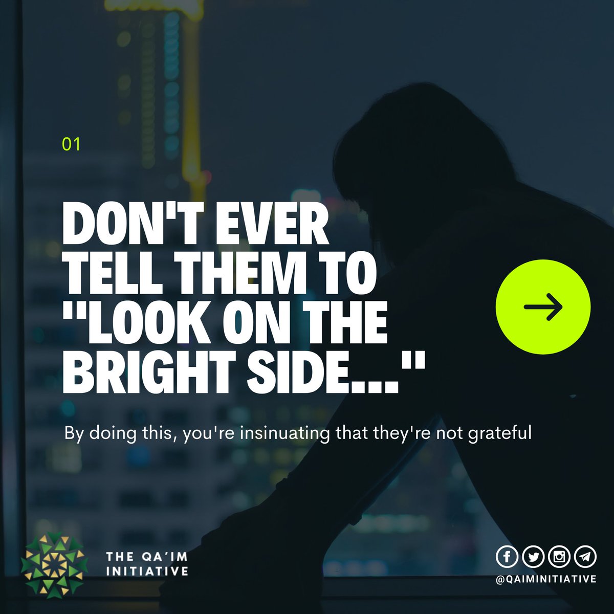 QaimInitiative's tweet photo. 5 things *not* to say to a person suffering with depression 

By @ShaykhAzhar 

#MentalHealthAwareness https://t.co/HeG1QfhjAq