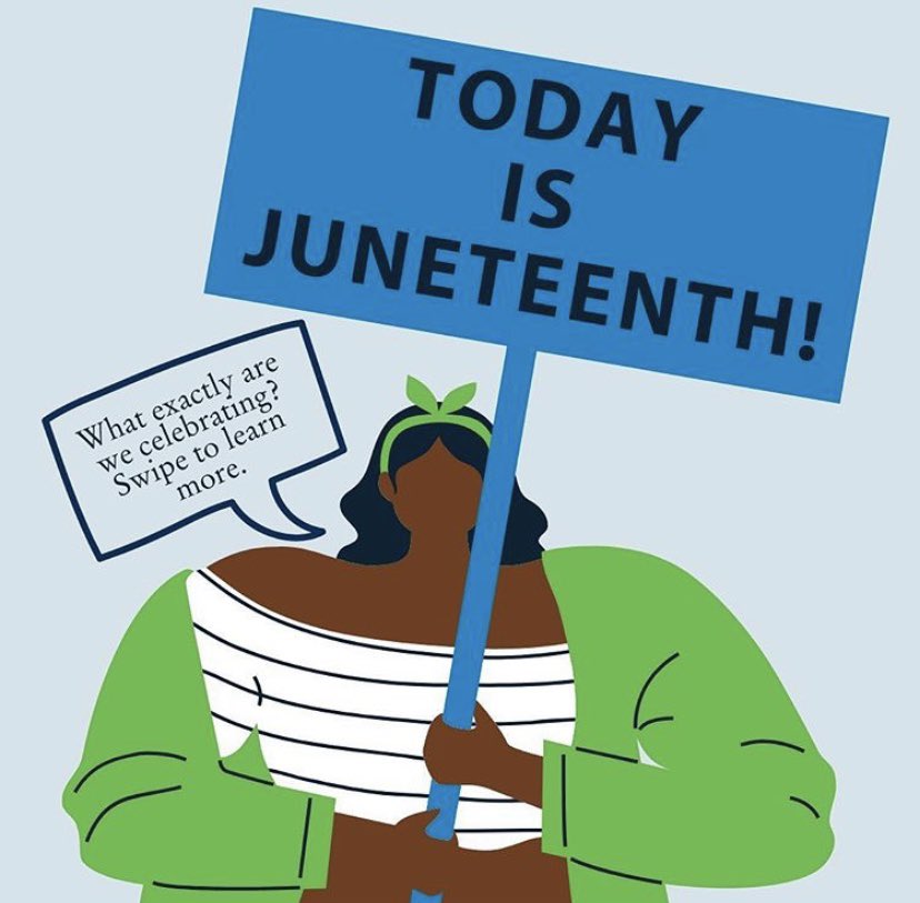 today is Juneteenth! lets educate ourselves and others about the roots of this holiday. see the thread for more info! (source: @ fight4heroh on instagram)